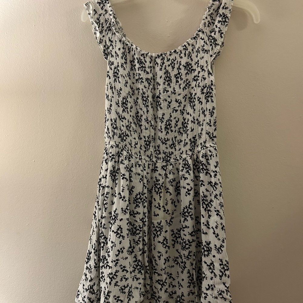 Chic Black and White Floral Dress